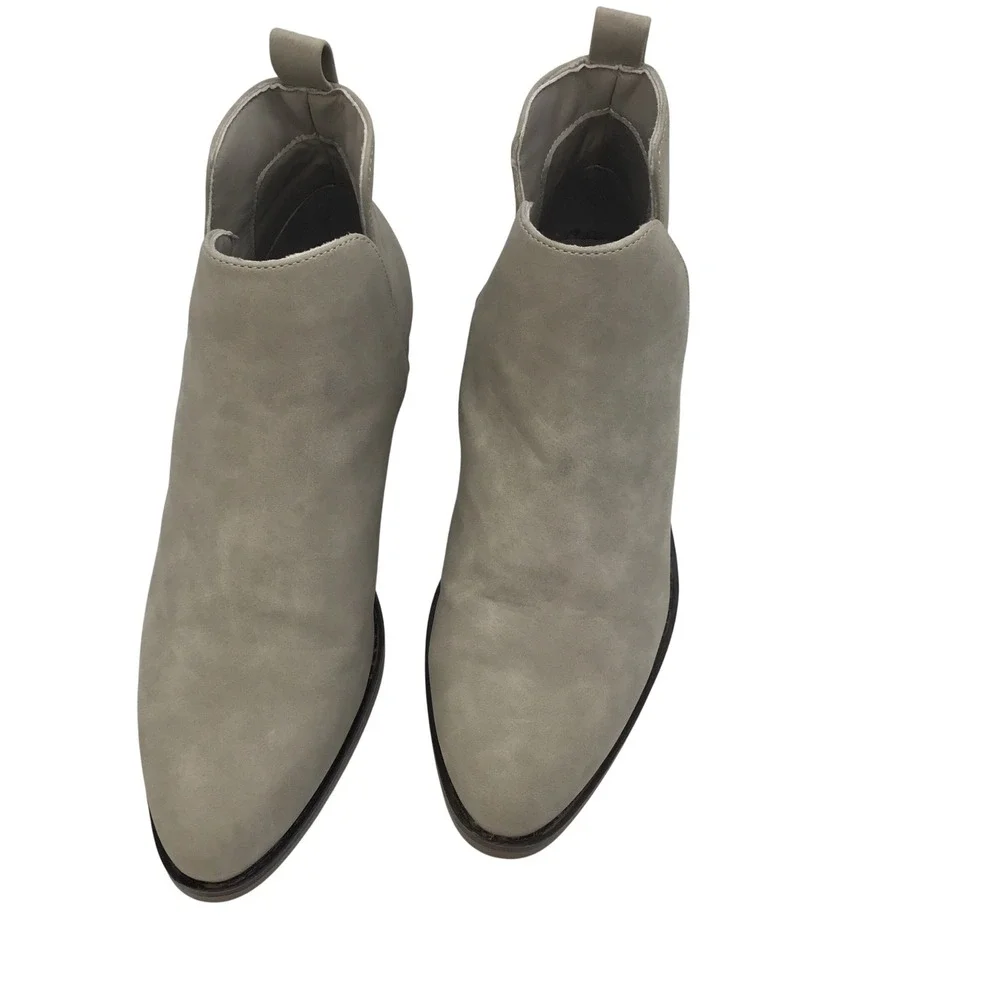 Serra Womens Side Cutout Ankle Booties Light Gray Taupe Pointed Toe Size 10